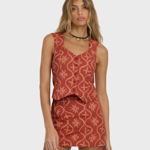 Sunny Waves Vest - Dark Coral
