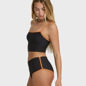 Tanlines Surf Short Surf Short Bikini Bottom - Black