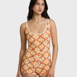 Sol Groove Retro Surf Suit - Tangerine