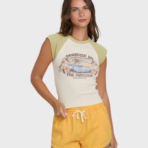 Road Trippin Elastic Waist Shorts - Sun Kissed
