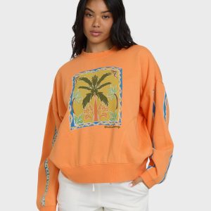 Palm Crewneck Sweatshirt - Tangerine