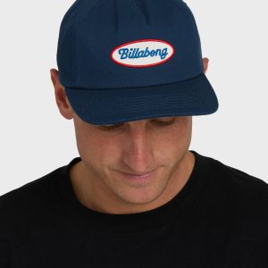 Caution Snapback Hat - Dark Denim