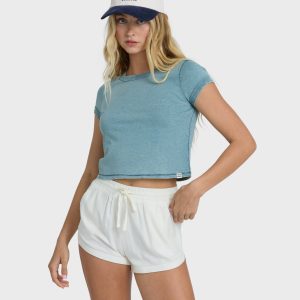 Road Trippin Elastic Waist Shorts - Salt Crystal