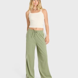 Wave Stamp Knit Pants - Army Green
