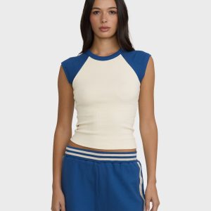 Surf Camp Short Sleeve Knit Raglan T-Shirt - True Navy